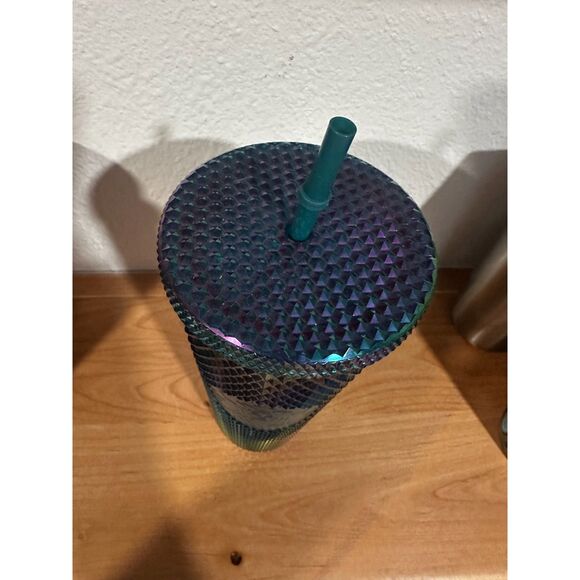Starbucks 2021 China Green Glitter Studded Tumbler 24 OZ NWT - Picture 4 of 6